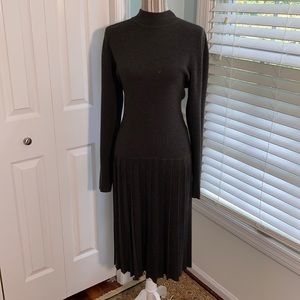 Vintage Talbots Wool Pleated Sweater Dress